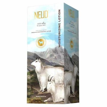 NEUD Goat Milk Moisturizing Lotion for Men & Women - 300 ml with Free Zipper Pouch