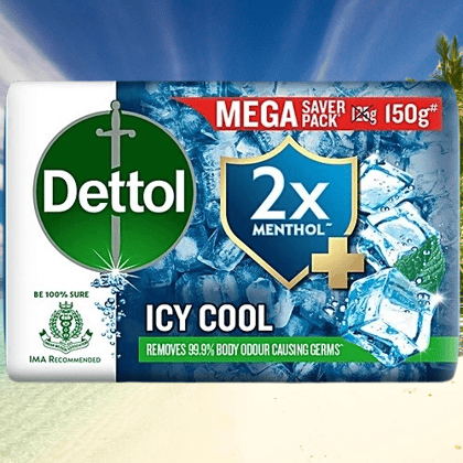 Dettol Icy Cool Soap, 4X150g