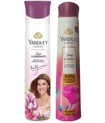 Yardley London - 1 FLAWERAZZI 1 SPRING BLOSOOM150ML EACH, Deodorant Spray for Men,Women 300 ml ( Pack of 2 )