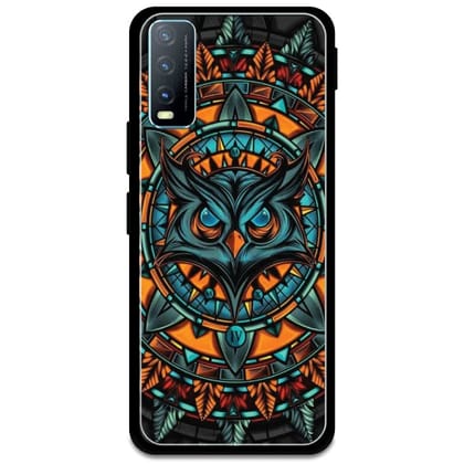 Owl Art - Glossy Metal Silicone Case For Vivo Models-Vivo Y20
