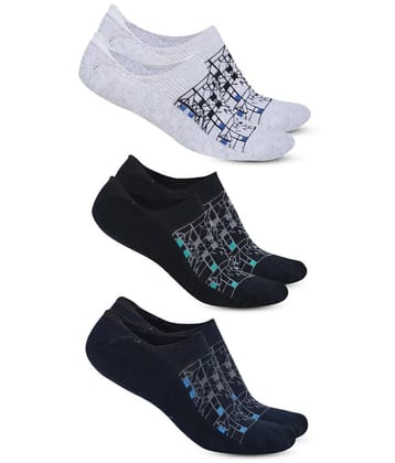 Dollar Cotton Blend Mens Self Design Multicolor No Show Socks ( Pack of 3 ) - Multicolor