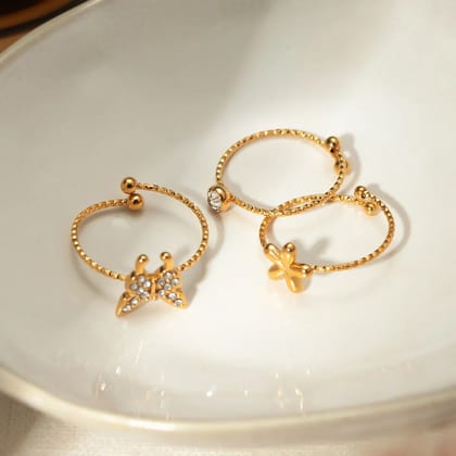 Delicate Stainless Steel Ring Set