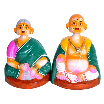Tanjore Old Couple Dancing Doll Showpiece