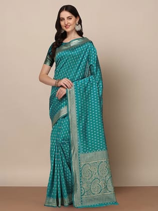 Ethnic Motifs Woven Design Zari Saree
