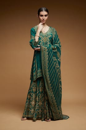 Teal Color Sharara-XS