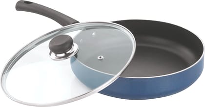 Vinod Zest Non Stick Deep Fry Pan with Glass Lid (Size - 22cm) by Mahavir Home Store