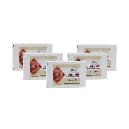 Artnweavess Almond Oil E Oil Bathsalt Handmade Soap NT, 100 gm - Pack of 5