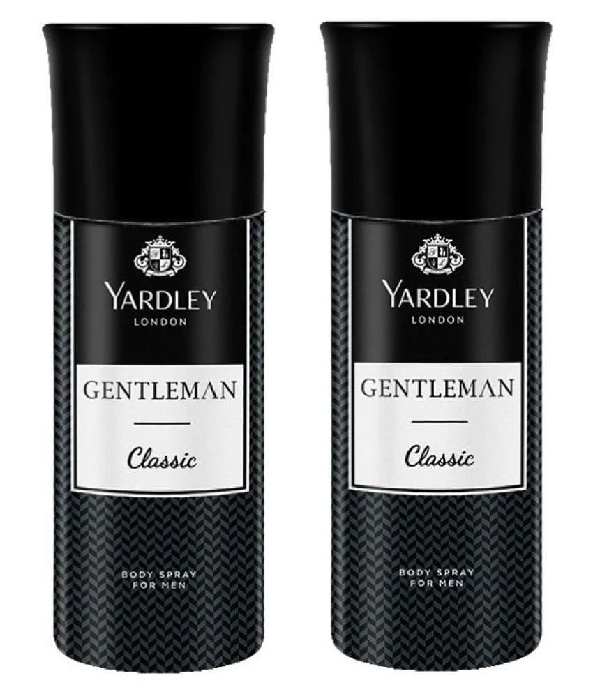 Yardley London Gentleman Classic Deo Body Spray for Men, 220ml each ,pack of 2. - 450ml