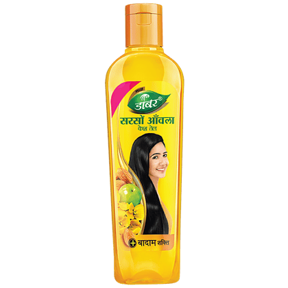 Dabur Amla Sarso Hair Oil - For Longer & Stronger Hair, 100% Natural, Enriched With Almond, 500 Ml(Savers Retail)
