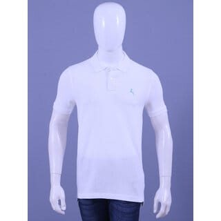 REDLINE MENS BRILLIANT WHITE EMBROIDERED POLO T-SHIRTS