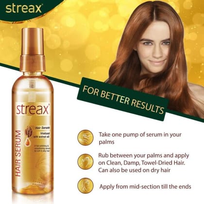 Streax Hair Serum Vitalized With Walnut Oil 45ml