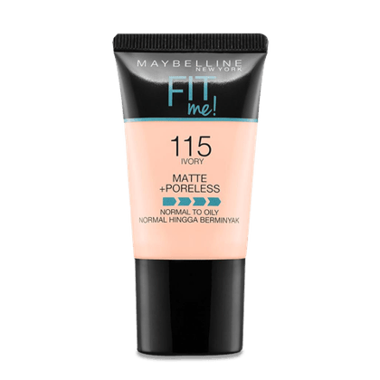 Maybelline New York Fit Me Matte+Poreless Liquid Foundation - 115 Ivory, 18 ml Tube