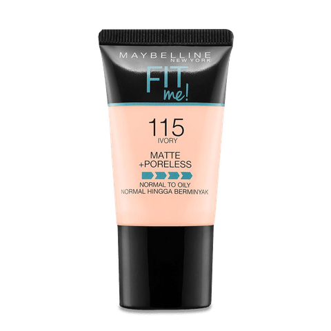 Maybelline New York Fit Me Matte+Poreless Liquid Foundation - 115 Ivory, 18 ml Tube