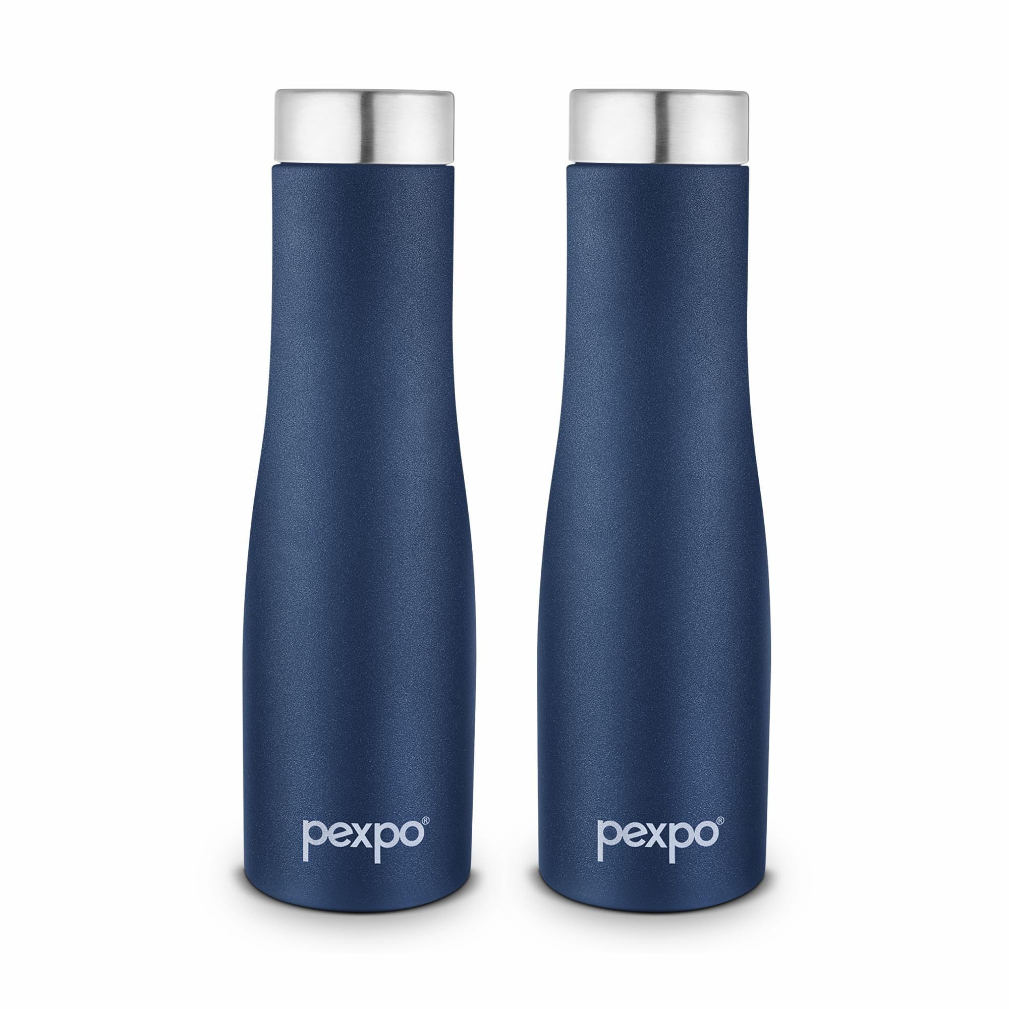 PEXPO Stainless Steel Fridge Water Bottle, 1000ml, Pack of 2, Denim Blue, Monaco | Eco-Friendly & Leak-Proof Water Bottle