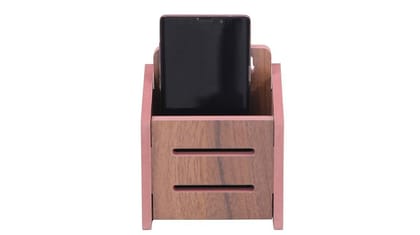 OM JEWELRY Handmade Wooden Wall Mounted Mobile Stand, Holder for Mobile Phone with Charging Slot (Y31, Mob. Stand)