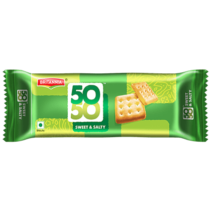 Britannia 50-50 Sweet & Salty Biscuits, 62.8 G