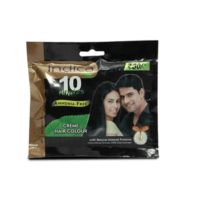 Indica Natural Black Cream Hair Colour, 20 ml Pack