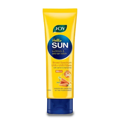 Joy Hello Sun Sunblock & Anti-Tan Lotion - Spf30, 120 ml Tube