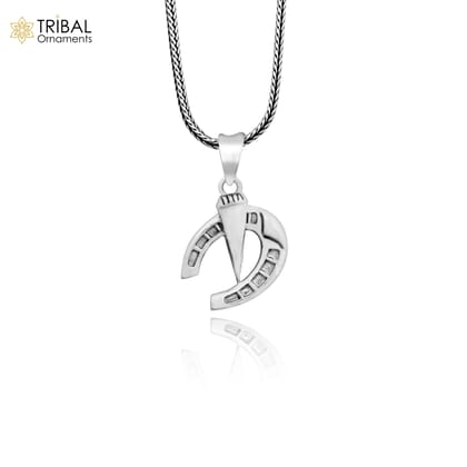 Amazing 925 sterling silver handmade horseshoe design pendant, high quality silver small pendant for boys and girls, charm pendant  nsp668-Pendant & 18&quot; chain