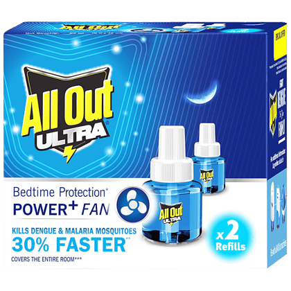 All Out Ultra Liquid Vaporizer/Mosquito Repellent Refills - Kills Dengue, Malaria & Chikungunya Mosquitoes, 45 Ml (Pack Of 2)(Savers Retail)