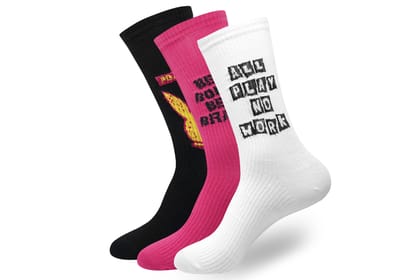 BALENZIA Men's Playboy Crew Socks | Fun Collection |  3-Pack | Free Size-Stretchable from 25 cm to 33 cm / 3N