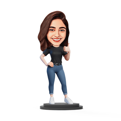Avatar Studio Personalized Gift for Friends, Sister, BFF, Girlfriend, Character Caricature Photo Frame Unique Design Customized Gift for Friends & Family (GIRL POSE - 2)-7 Inches