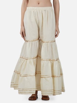 Women Flared Cotton Ethnic Sharara