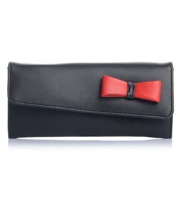 Fostelo Black Faux Leather Box Clutch - Black