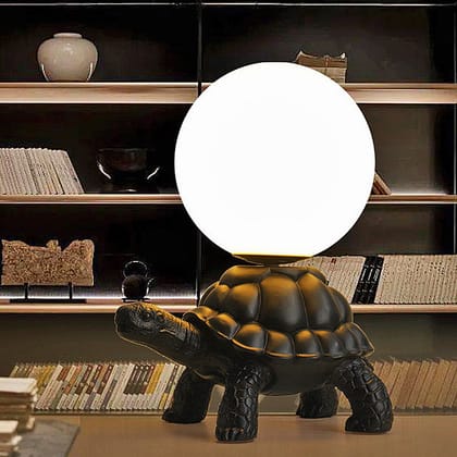 Glow Shell Turtle Decor Lamp-Black