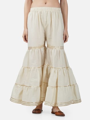 Women Flared Cotton Ethnic Sharara