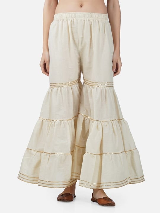 Women Flared Cotton Ethnic Sharara