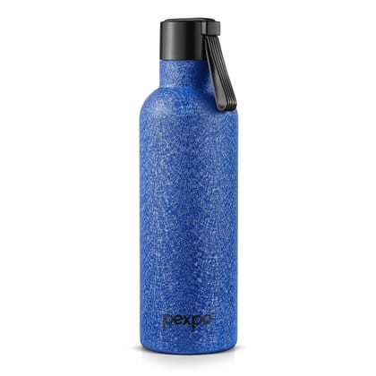Pexpo Stainless Steel 24 Hrs Hot & Cold Vacuum Insulated Water ISI Certified Flask, 500ml, Blue, Oslo | Eco-Friendly | BPA Free | Durable | Gym | Travel | Trekking | Hiking |Sports | Thermosteel