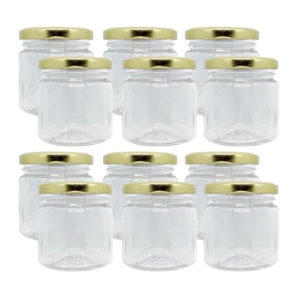 Puramio 200 ml Pet Jar With Golden Metal Cap - (Set of 12)