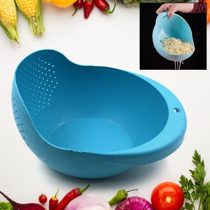 5726 Plastic Rice Bowl / Food Strainer Thick Drain Basket for Rice, Vegetable & Fruit, Strainer Colander, Fruit Basket, Pasta Strainer, Washing Bowl (1 pc )