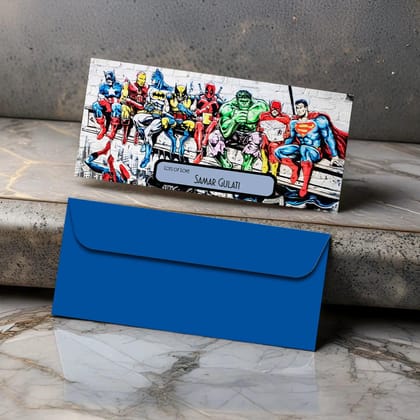 Personalised Money Envelopes - Superhero Wall Theme - Set of 20