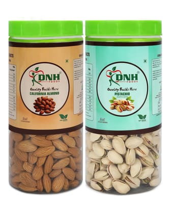 DRY FRUITS COMBO 1 KG PACK 500 X 2 PC         ALMONDS | PISTACHIO    - Improves Digestion, Reduces Inflammation