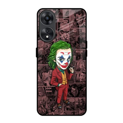 Joker Cartoon Glass Case for Oppo A78 5G