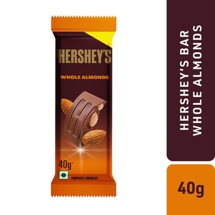 Hersheys Whole Almond Chocolate Bar, 40 G