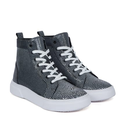Real Stingray Fish Leather Sneaker with White Sole-40/6