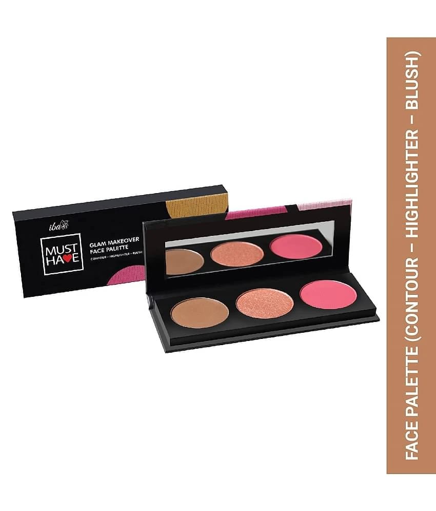 Iba Must Have Glam Makeover Face Palette with Blush Contour and Highlighter For Face Makeup, 12g, (Pack of 1)
