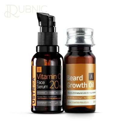 USTRAA Vitamin C Face Serum & Beard Growth Oil