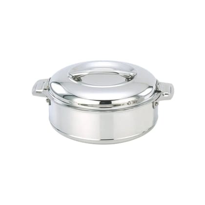 Softel Stainless Steel Double Wall Insulated Serving Hot Pot Casserole with Steel Lid | Silver | 1 Pc