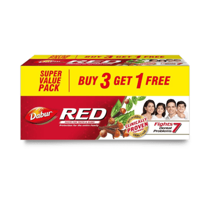 Dabur Red Toothpaste( Buy 3 Get 1 Free),(150 gm x 3 + 1), 600 gm Pack