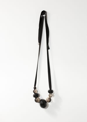 Anchor Necklace-Black / One Size