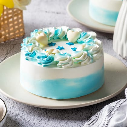 Floral Vanilla Cream Cake 1 Kg Eggless
