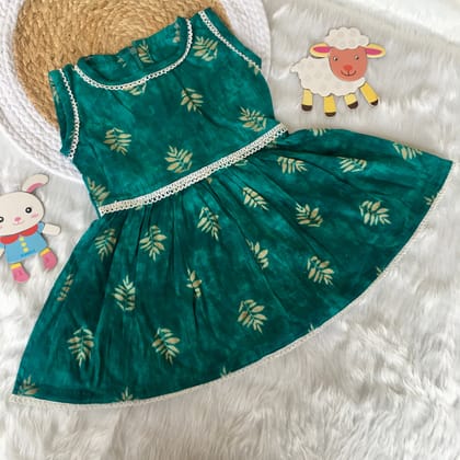 Baby Frock - Mystic Sea Green-1 - 1.5 year