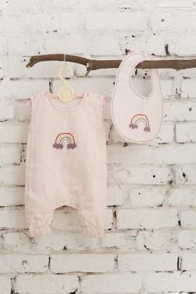 Rainbow Embroided Sleeveless Romper
