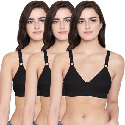 Bodycare 100% Cotton Non Padded Non wired Regular Bra-Pack of 3