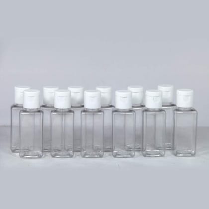 Puramio White Plastic Bottle, 50 ml - (Set of 12)