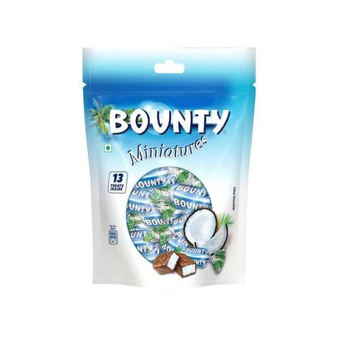 Bounty Miniatures Coconut Filled Chocolate, 150 gm Pouch